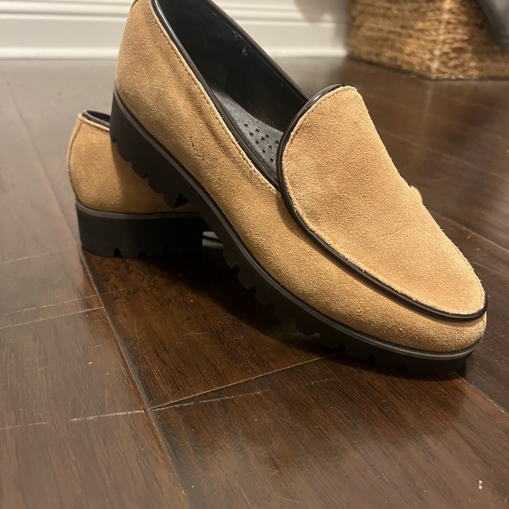 Donald J. Pliner Tan Suede Loafers